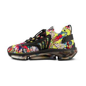 Canary Floral Pop OTT Men's Mesh Knit Sneakers