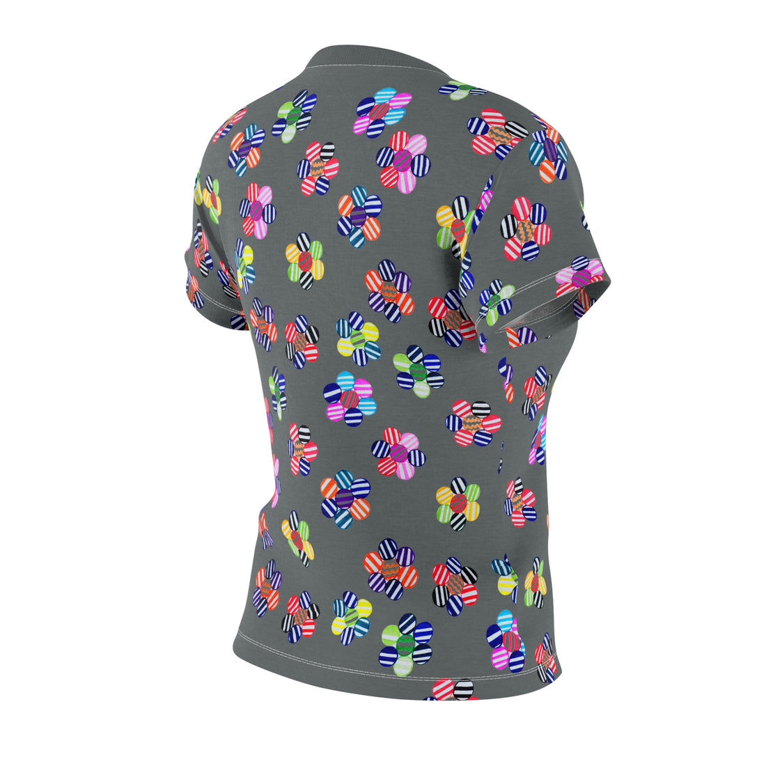 Ash Candy Floral AOP Women's Cap Sleeves T-shirt