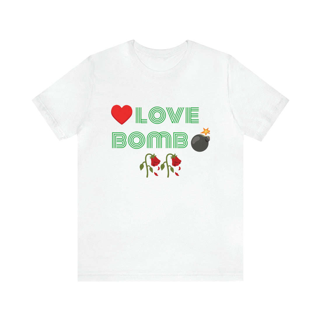 Unisex Love Bomb Typography Jersey Tee