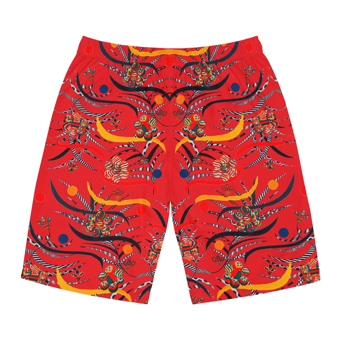 Red Wilderness Print Men's Board Shorts (AOP)