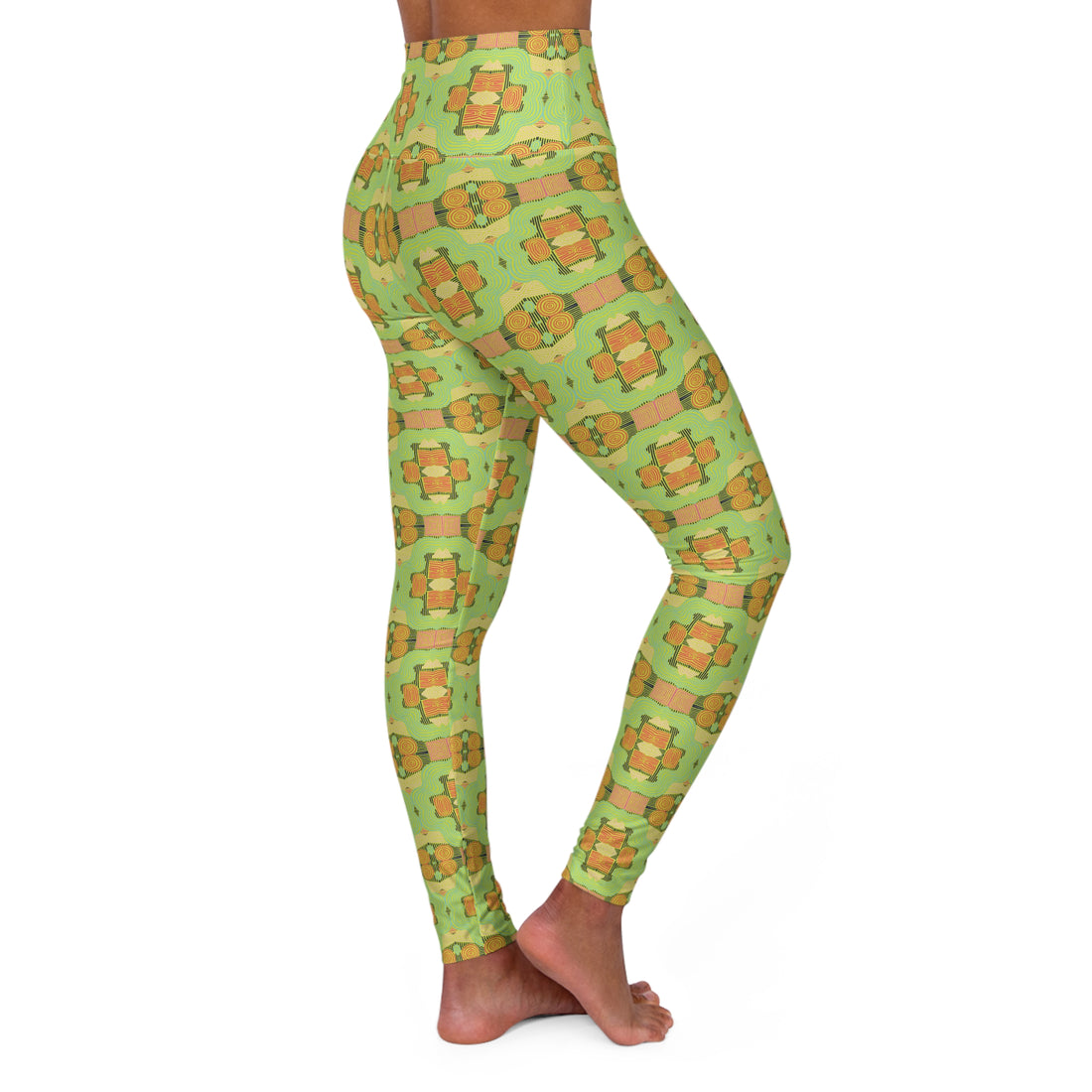 Lime Geometric Print Yoga Leggings