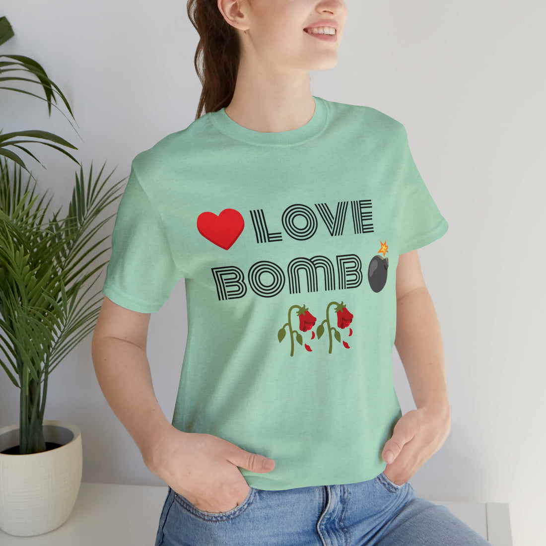 Unisex Love Bomb Typography Jersey Tee