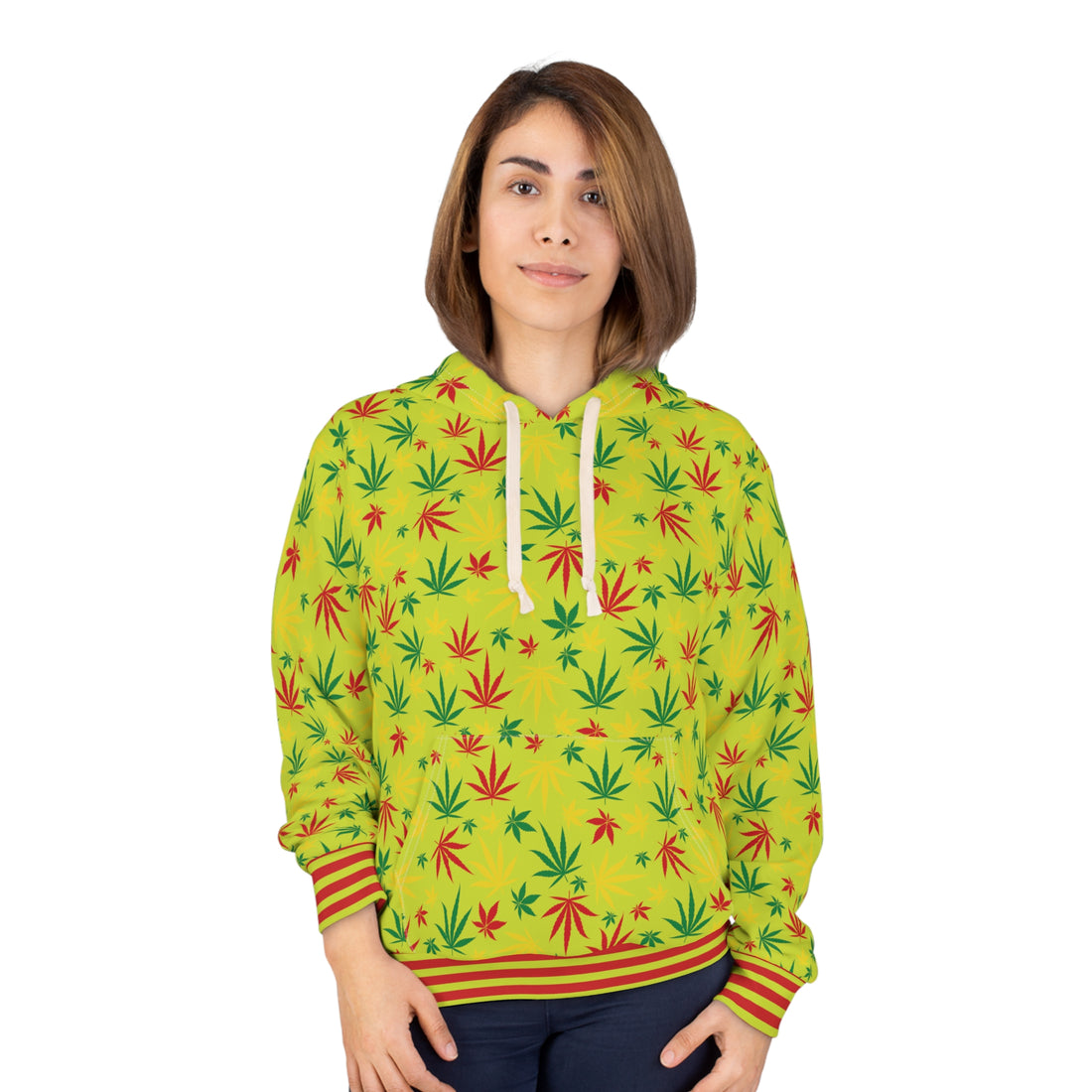 Lime Tropical Rasta Toned Pullover Hoodie