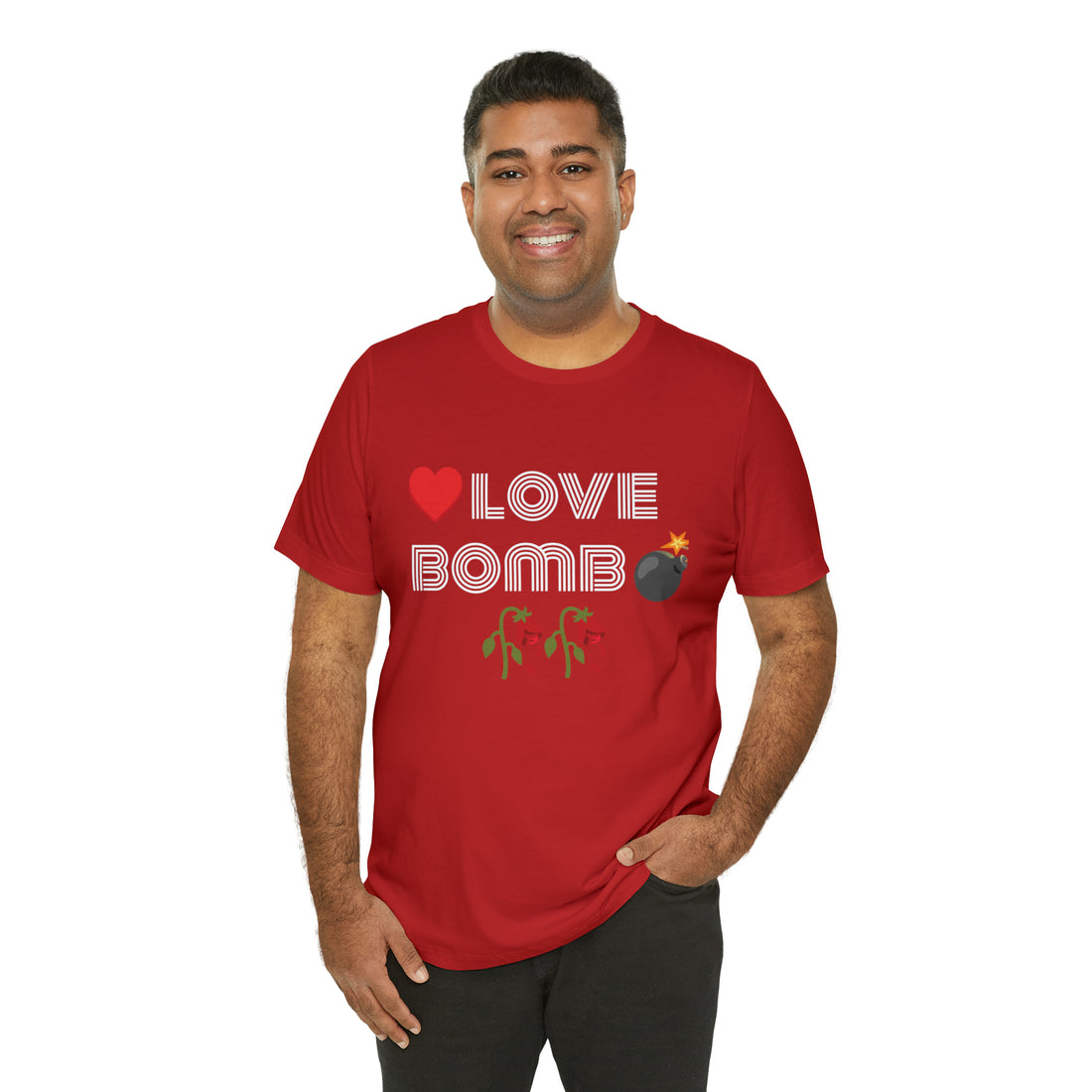 Unisex Love Bomb Typography Jersey Tee