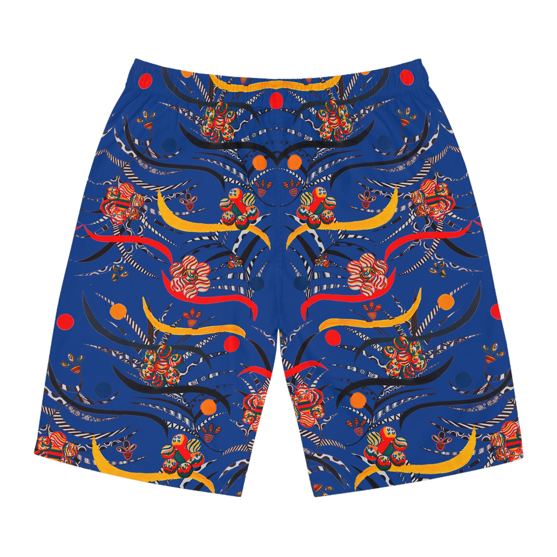 Royal Blue Wilderness Print Men's Board Shorts (AOP)