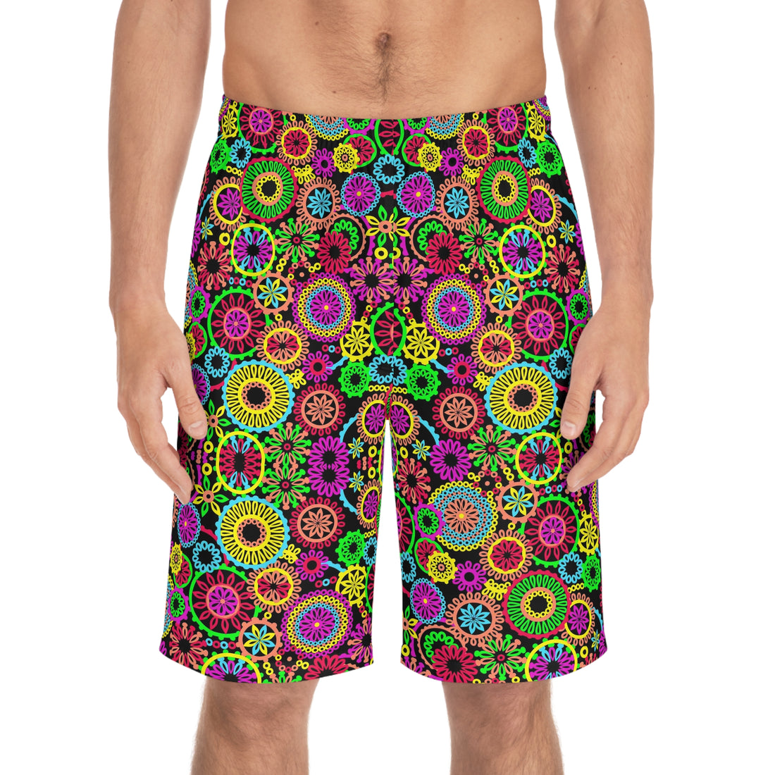 70's Vibe Men's Board Shorts (AOP)