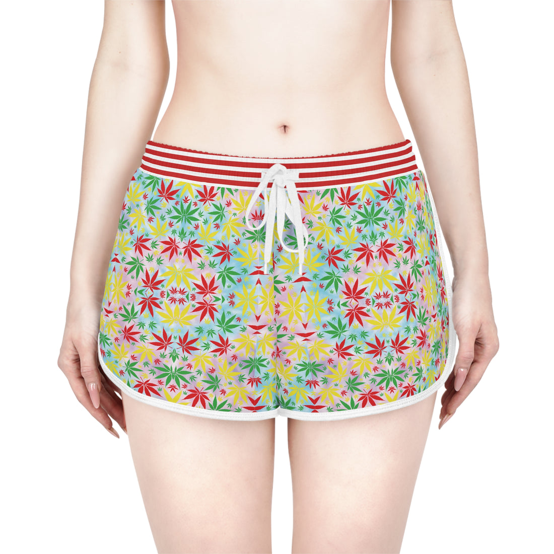 Multi Tye Dye Tropical Rasta Toned Relaxed Gym Shorts