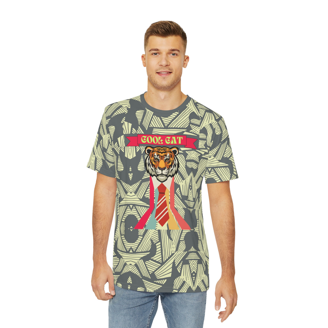 Ash Cool Cat Men's Polyester Tee (AOP)