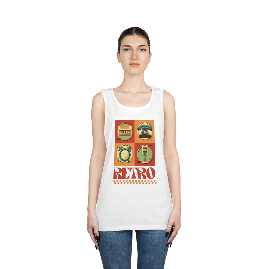 Retro Print Unisex Tank Top