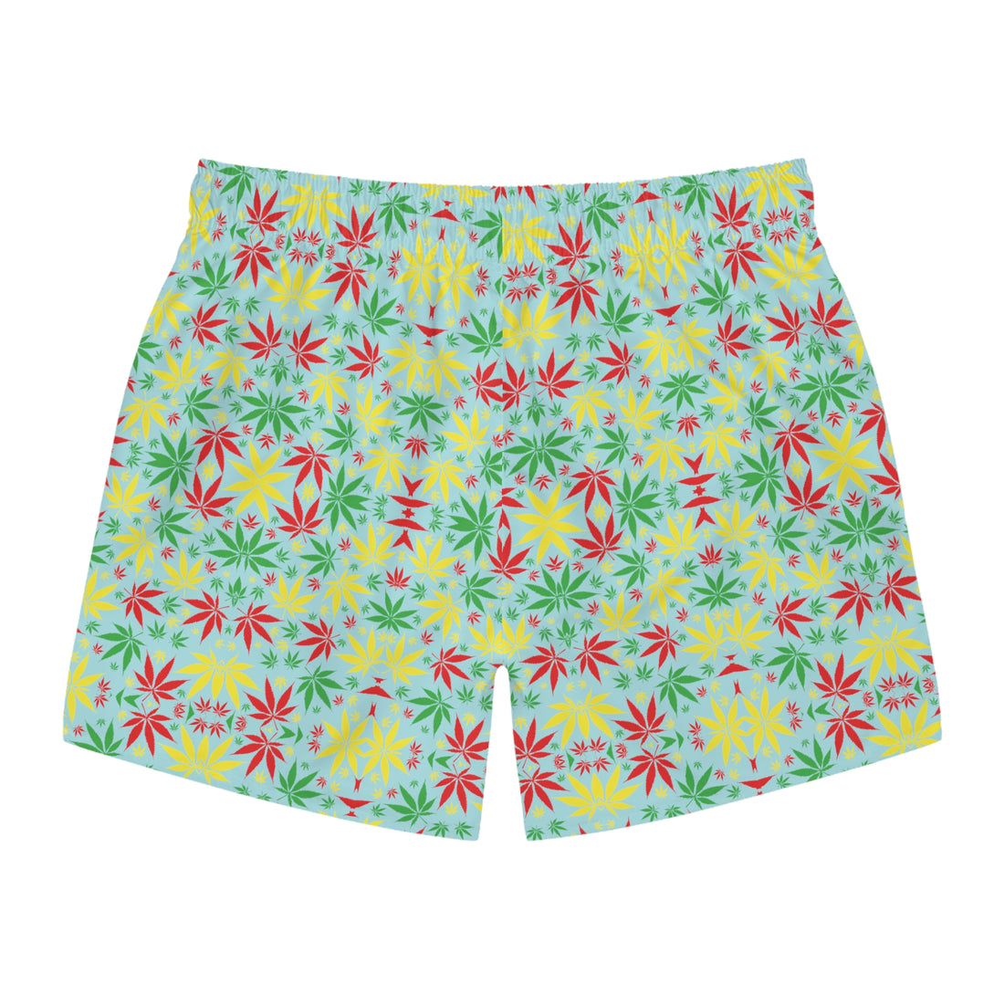 Icy Blue Tropical Rasta Toned Swimming Trunks