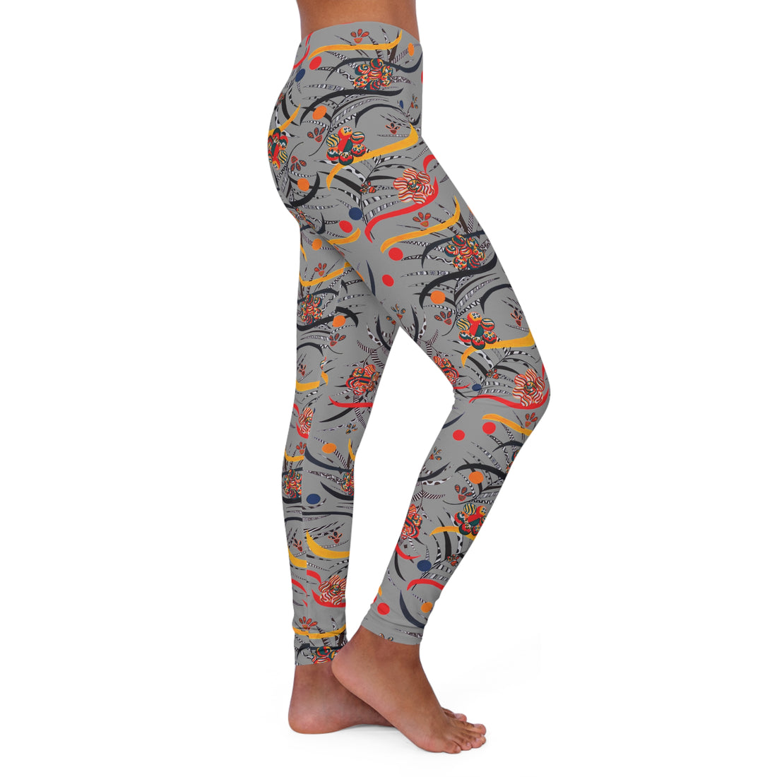 Grey Wilderness Print Spandex Leggings