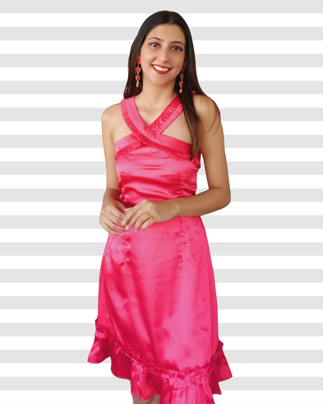 Vinyl Pink Cross Strap Dress