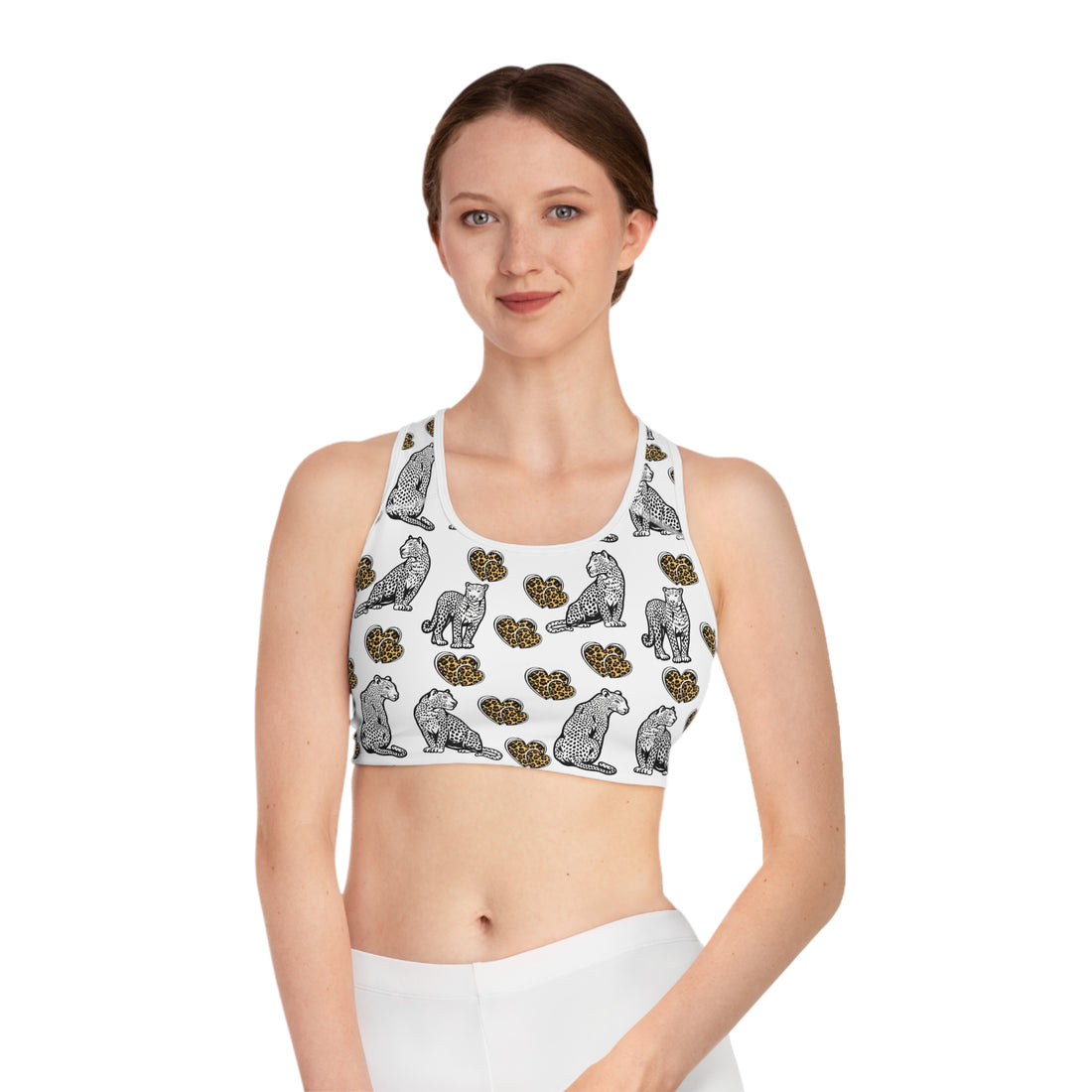 Cheetah Hearts (AOP) Sports Bra
