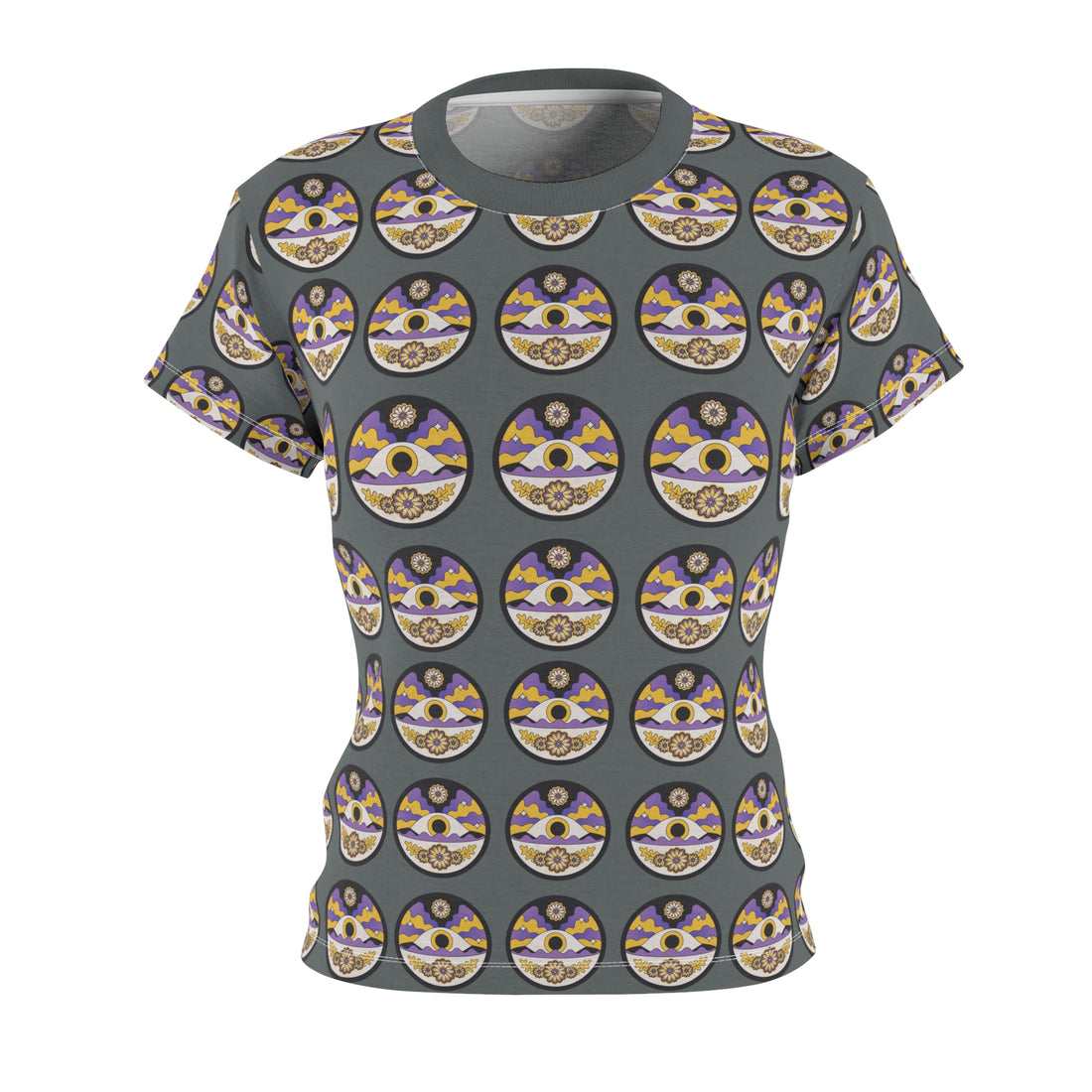 grey eye print t-shirt for women