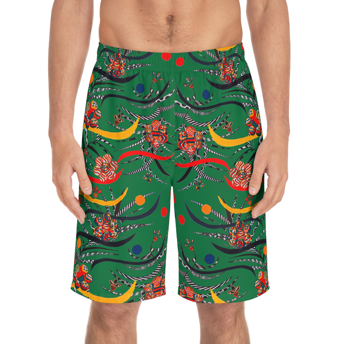 Emerald Wilderness Print Men's Board Shorts (AOP)