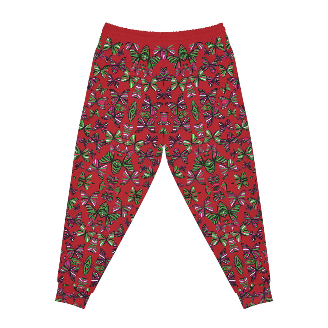 Deep Red Butterflies Kaleidoscope AOP Joggers