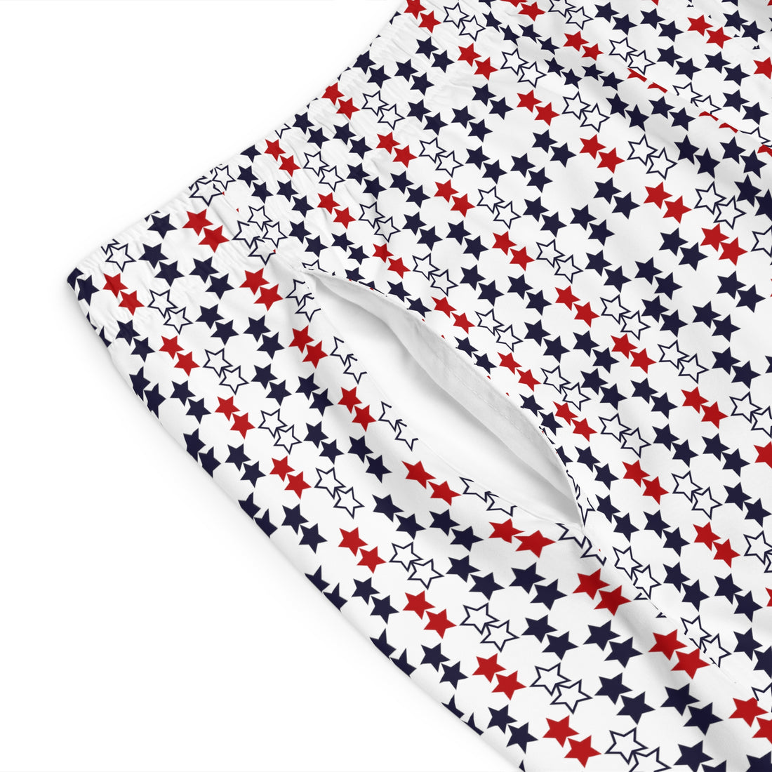 White Star Print Men's Board Shorts (AOP)