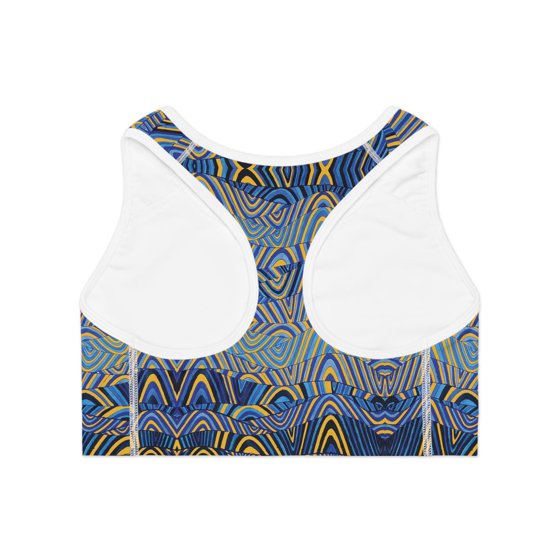 Yellow Sonic (AOP) Racerback Sports Bra