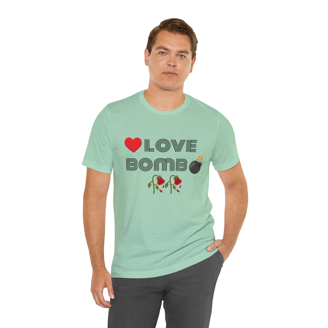 Unisex Love Bomb Typography Jersey Tee