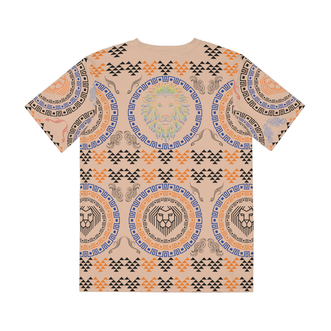 Nude Geo Lion Head Polyester Tee (AOP)