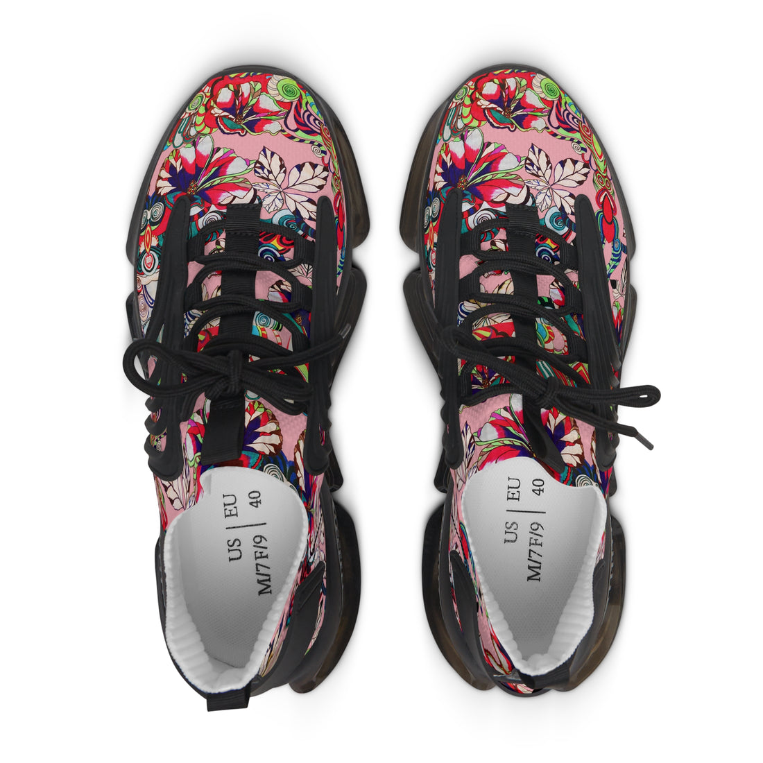 Blush Floral Pop OTT Women's Mesh Knit Sneakers