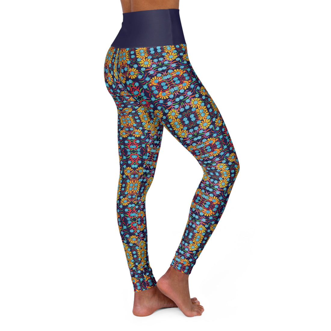 Ink Sunflower Yoga Leggings