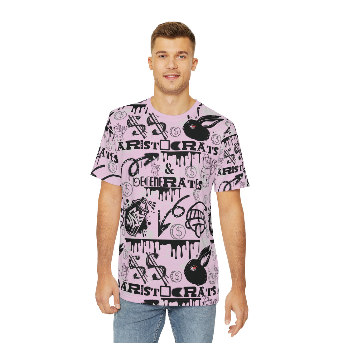 Lilac Graphic Polar Men's Polyester Tee (AOP)