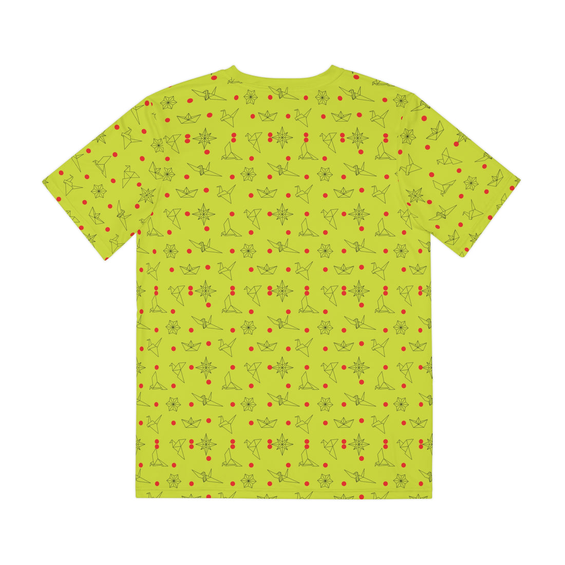 Lime Origami Men's Polyester Tee (AOP)