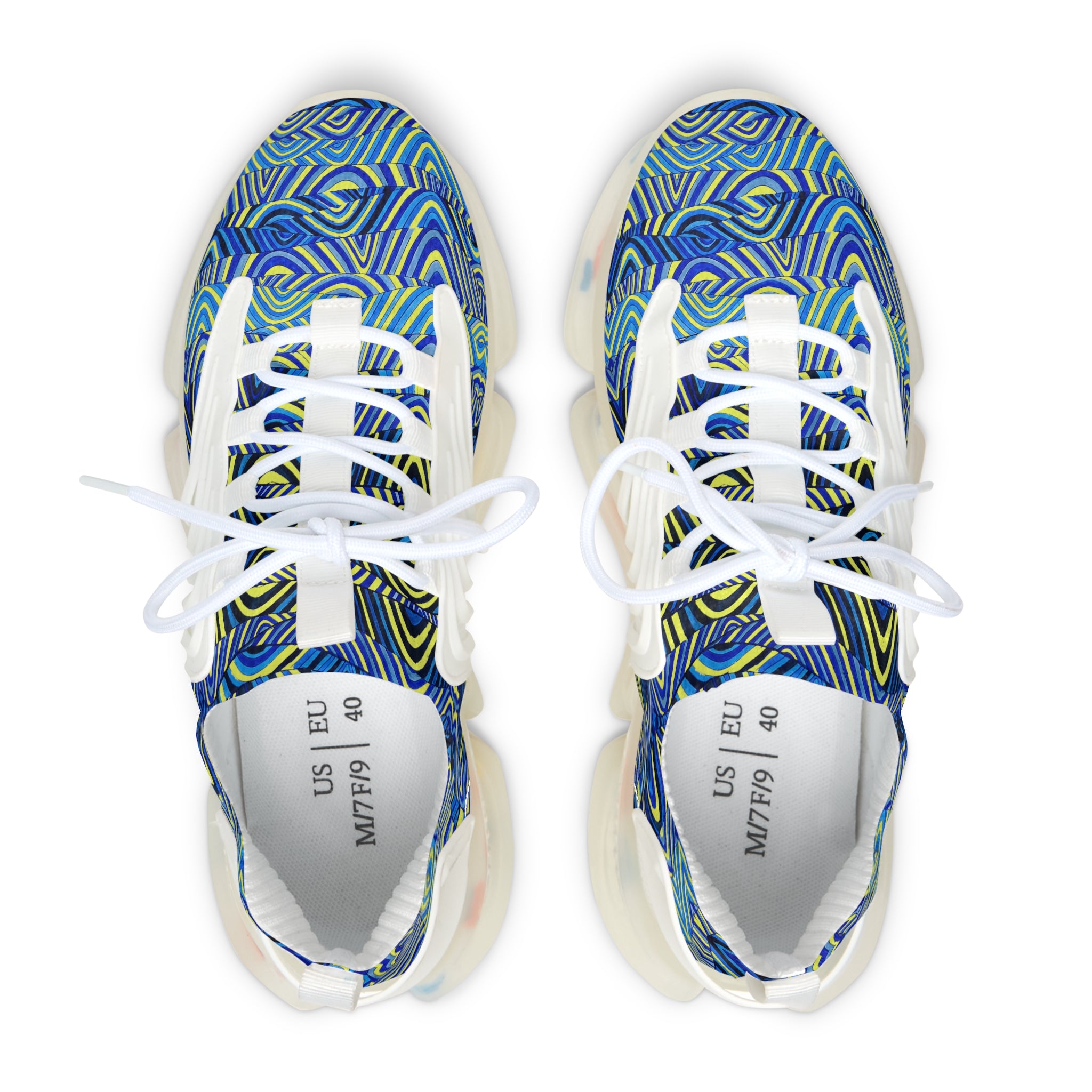 canary women's sonic waves print mesh knit sneakers
