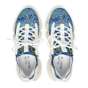 canary women's sonic waves print mesh knit sneakers