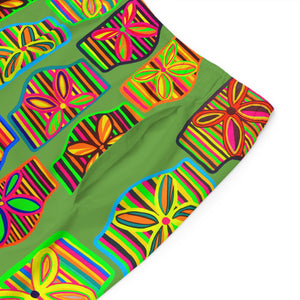 Olive Deco Print Men's Board Shorts (AOP)