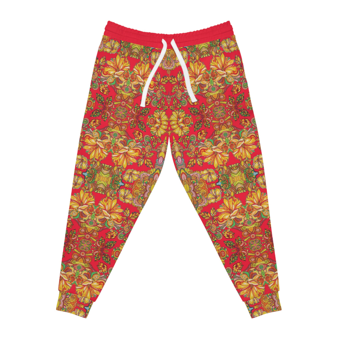 Red AOP Artsy Floral Joggers