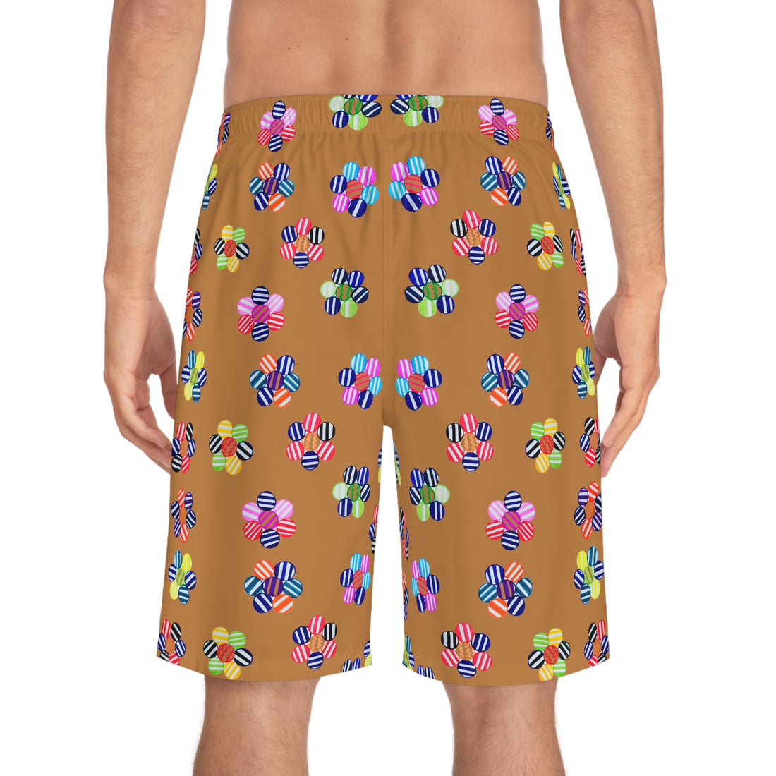 Tussock Geo Candy Floral Men's Board Shorts (AOP)