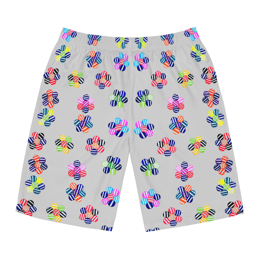 Slate Geo Candy Floral Men's Board Shorts (AOP)