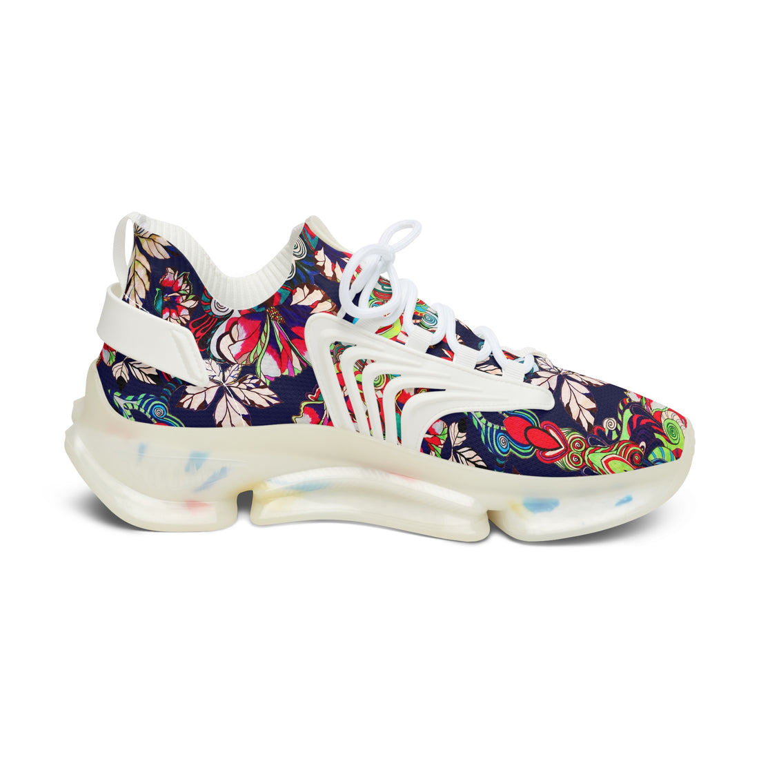 Ink Floral Pop OTT Women's Mesh Knit Sneakers