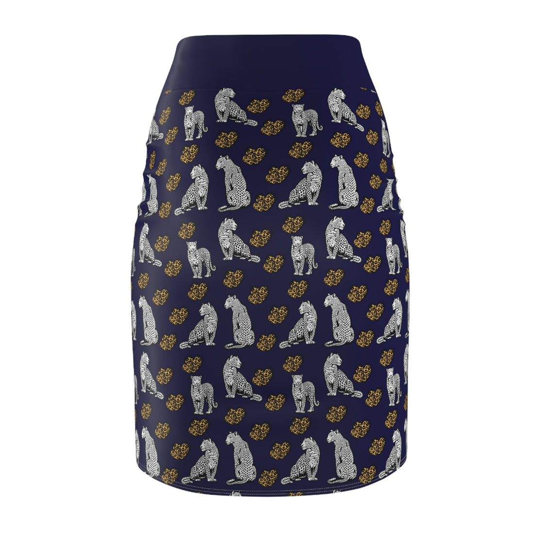 Ink Cheetah Hearts Pencil Skirt