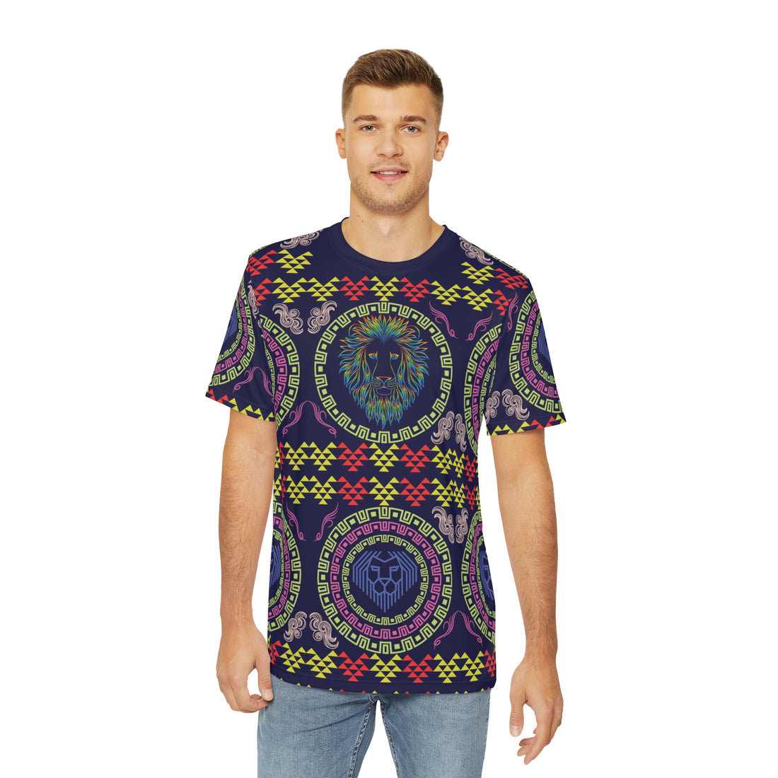 Ink Geo Lion Head Polyester Tee (AOP)