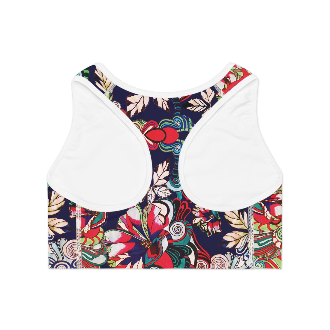 Ink Graphic Floral Pop Racer Back (AOP) Sports Bra