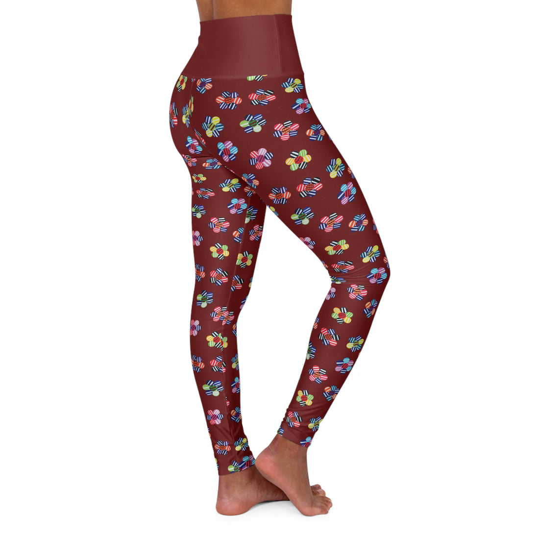 Marsala Candy Florals Yoga Leggings