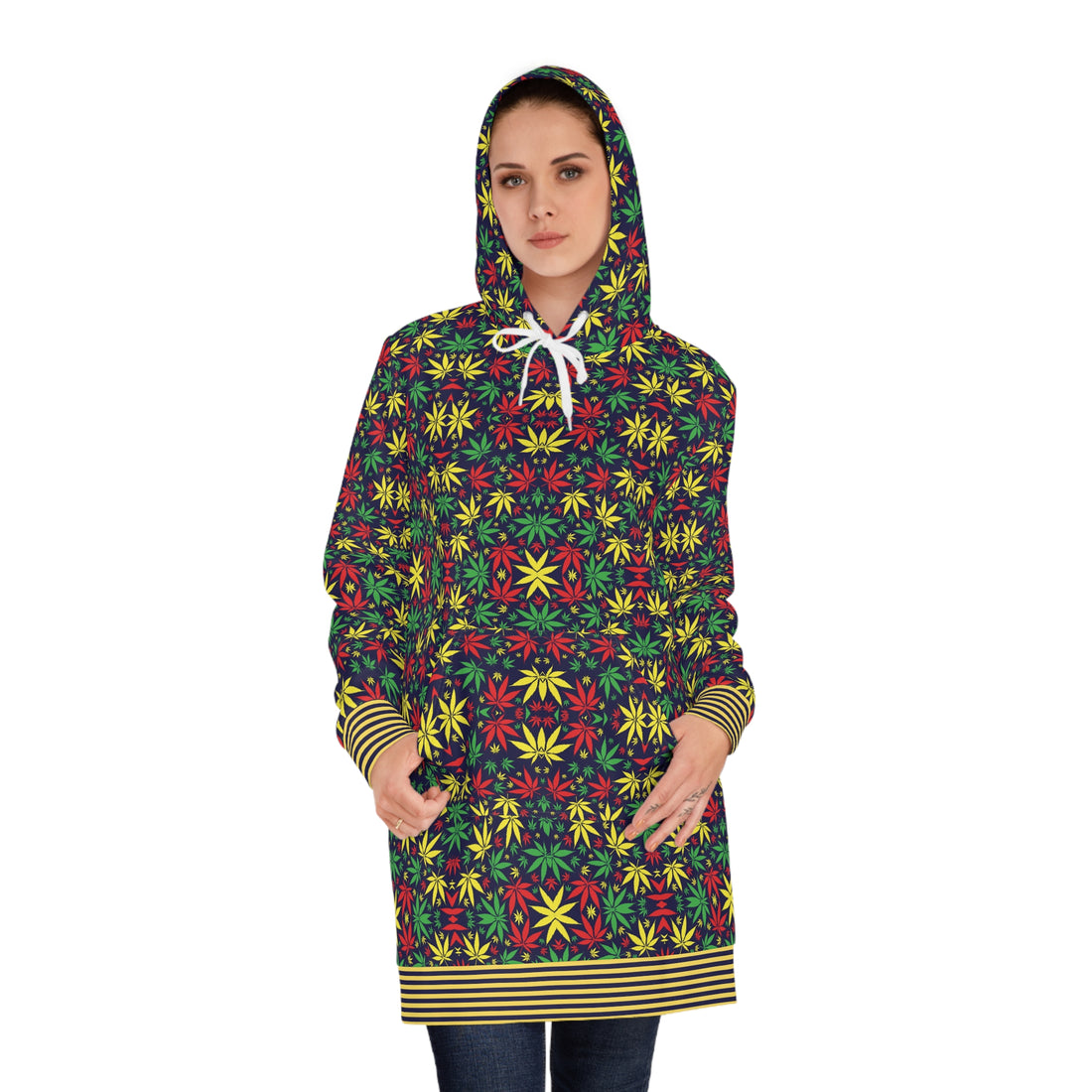 Ink Tropical Rasta Toned Hoodie Dress (AOP)