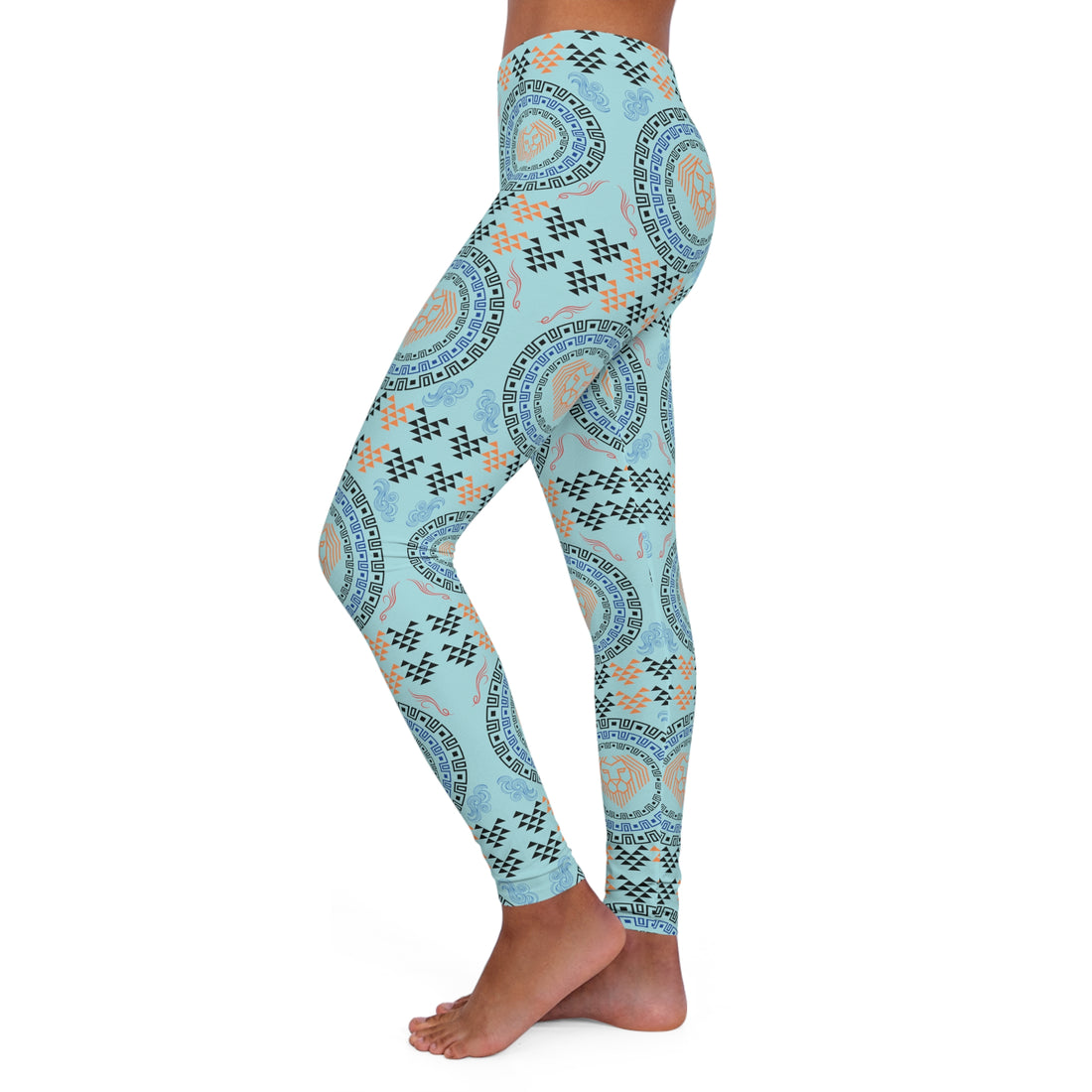 Icy Blue lion head Spandex Leggings