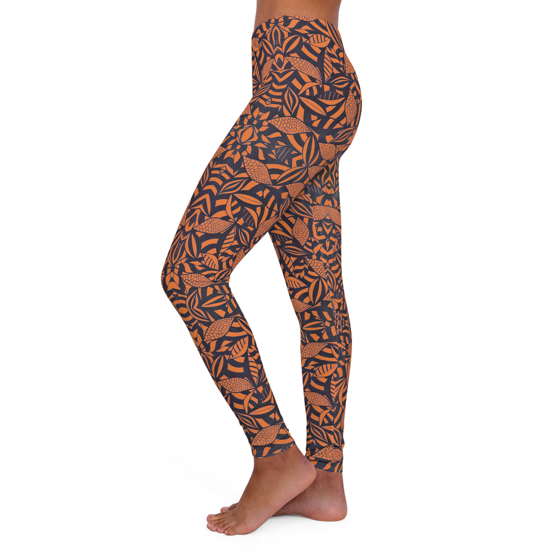 Peach Tropical Minimalist Spandex Leggings