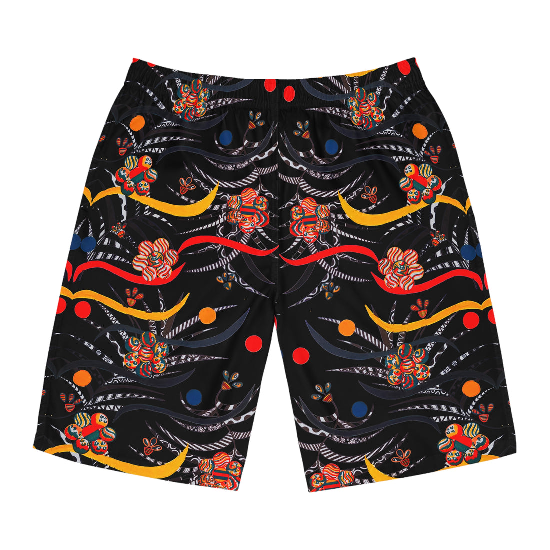 Black Wilderness Print Men's Board Shorts (AOP)