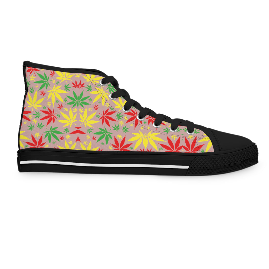 Taupe Tropical Rasta Toned Women's High Top Sneakers