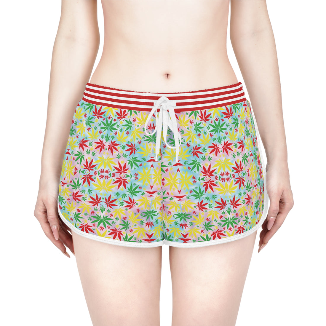 Multi Tye Dye Tropical Rasta Toned Relaxed Gym Shorts