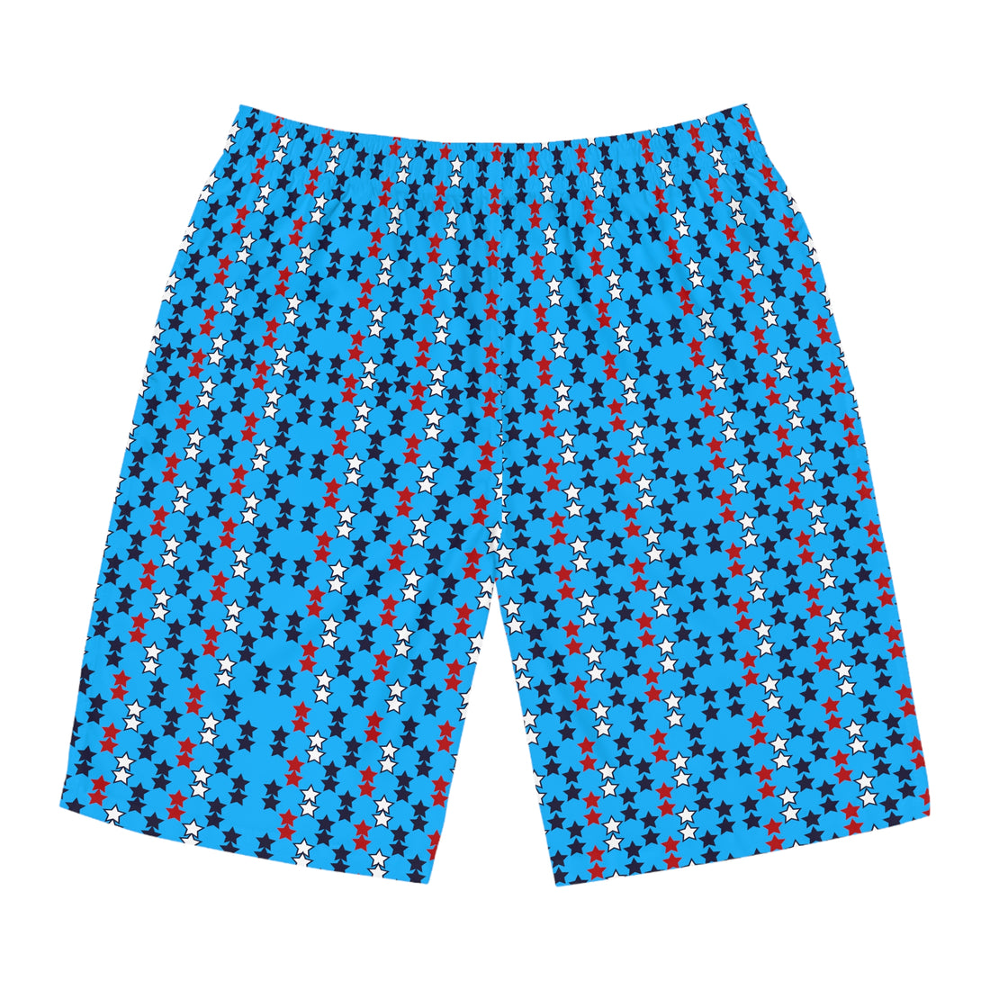 Aqua Blue Star Print Men's Board Shorts (AOP)