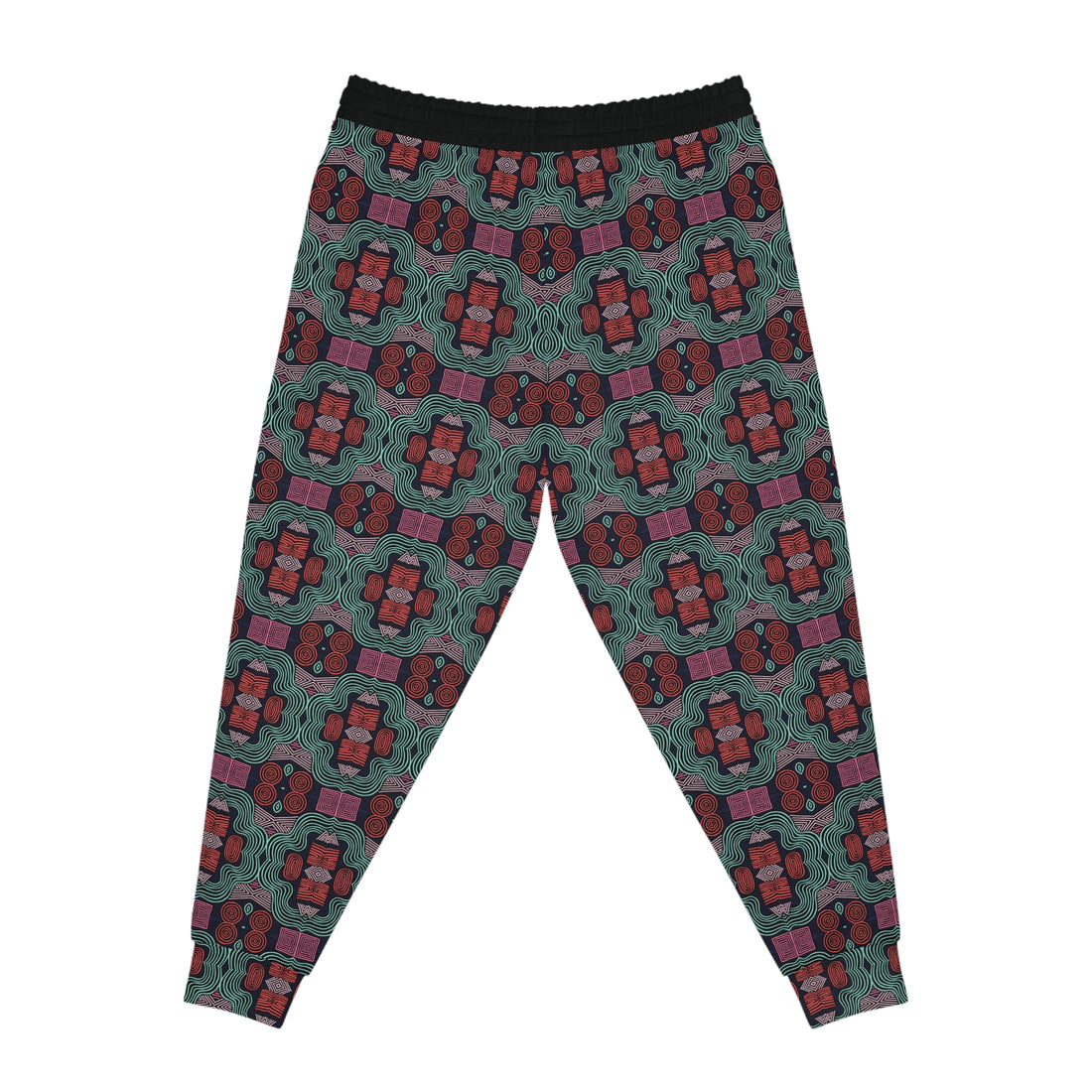 Black Geometric Print Unisex Joggers