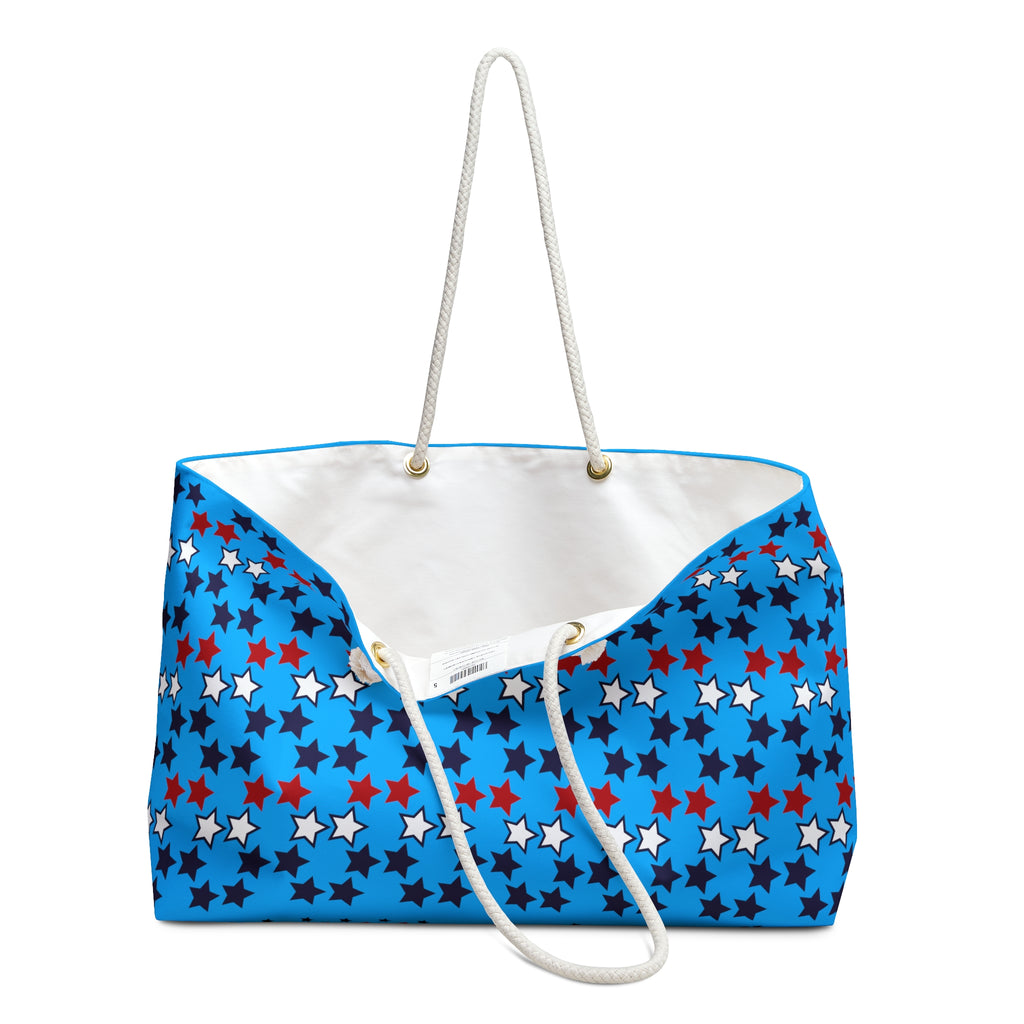 Aqua Starry Weekender Tote Bag