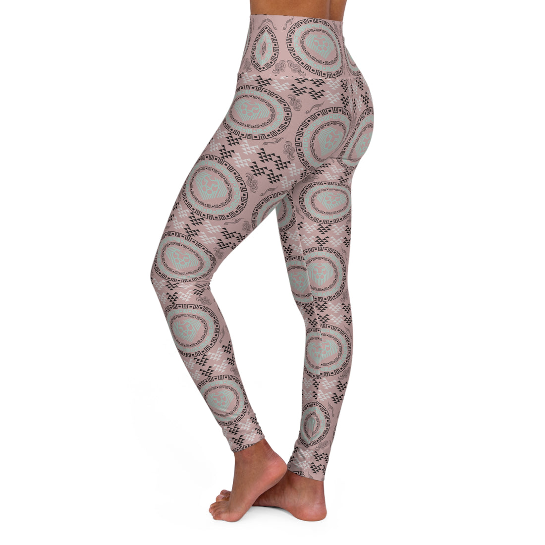 Taupe Lion Head Yoga Leggings