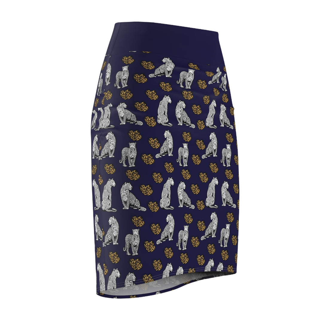 Ink Cheetah Hearts Pencil Skirt